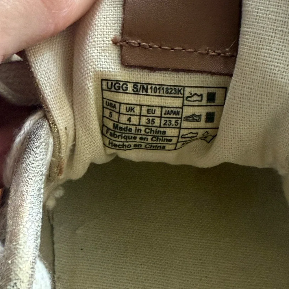 Ugg Mikki Canvas Trainers Sparkling Sterling Gold Youth Size 5 Womens Sz 6.5